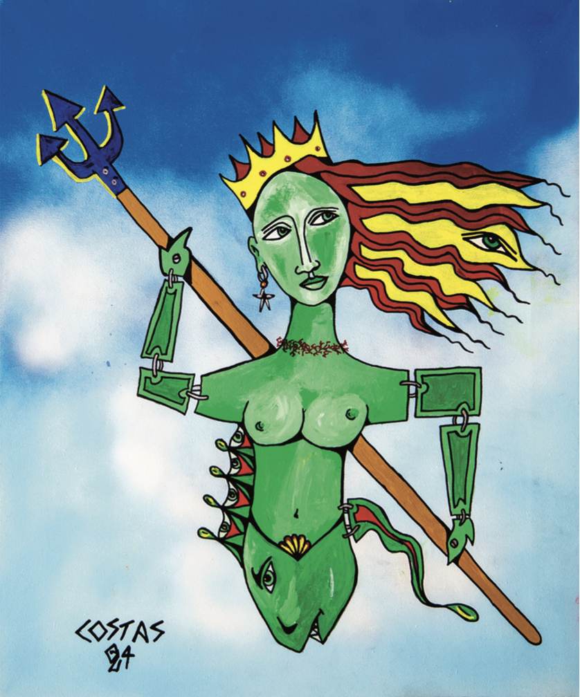 Mistica Sirena, acrilico su tela, cm 50×60
