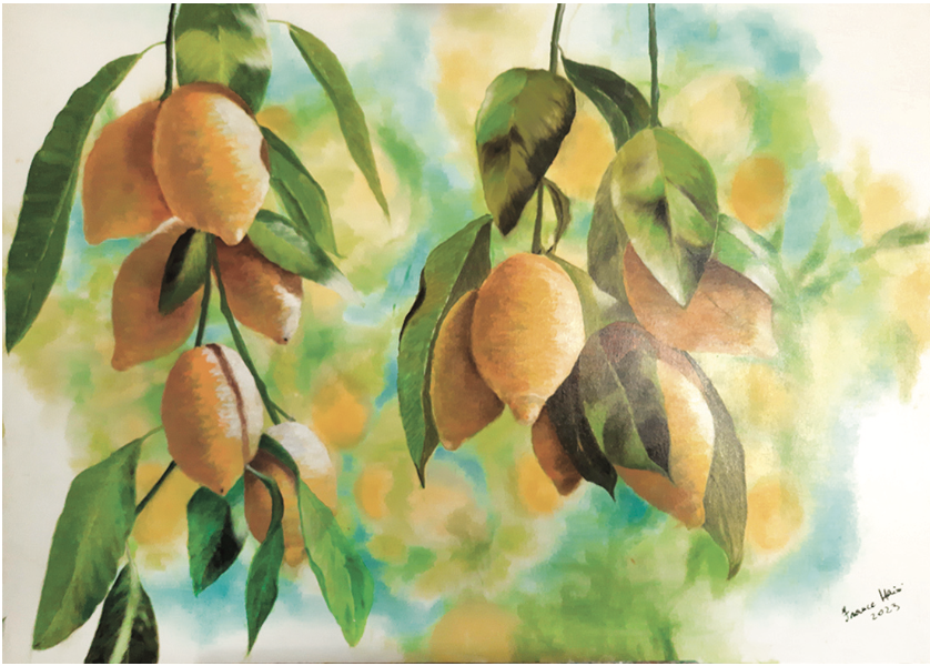 Limoni, olio su tela, cm 100×70