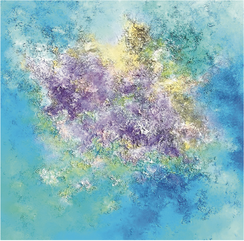 The fountain of wishes, acrylic, cm 100x100x3,5