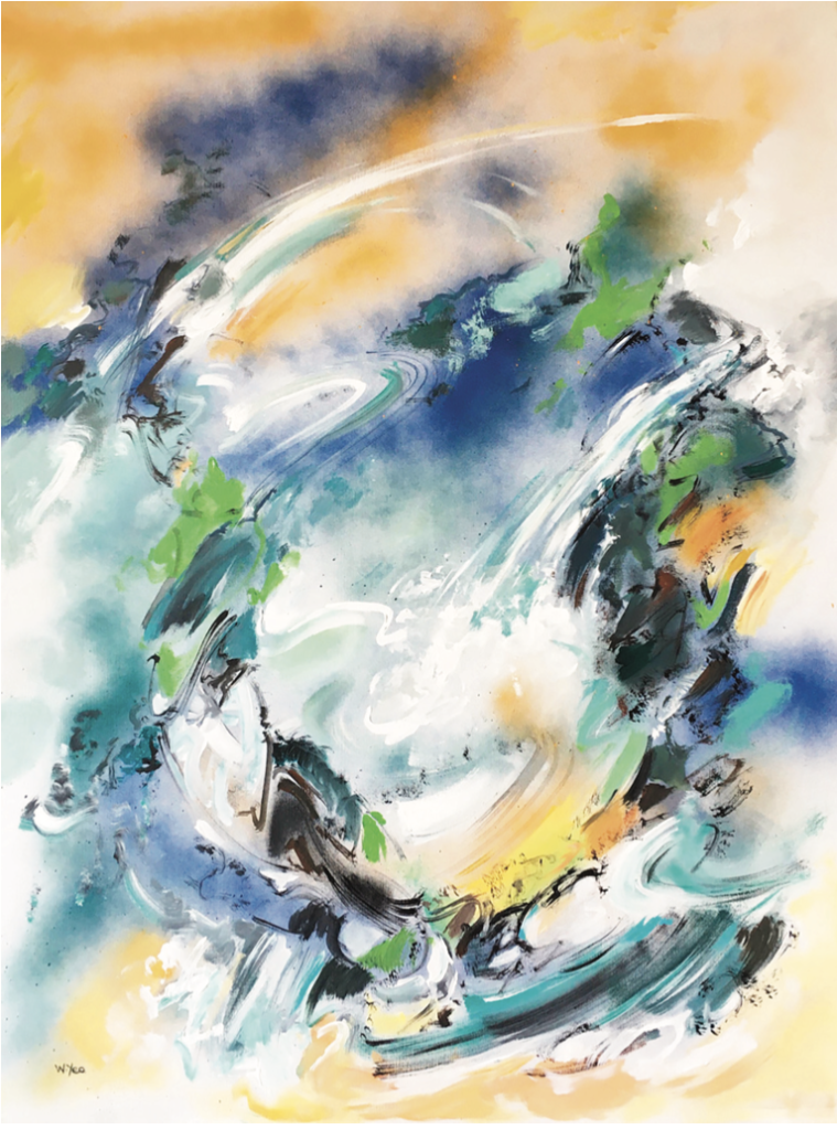 Mountain Stream, acrylic on canvas, cm 76×100