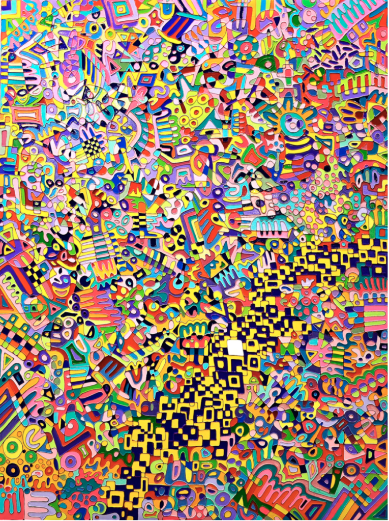 One White Square, lacche su tela, cm 125×167